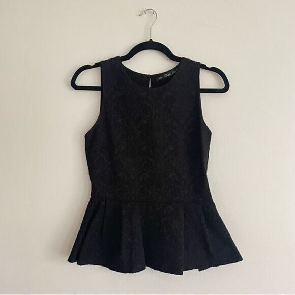 Zara Black Peplum MMXII Collection Flare Sleeveless Blouse Women’s Size Medium - Picture 1 of 10